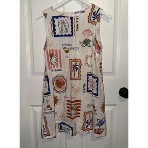 Paper Heart Women’s Dress Size XS Italian Print Linen Blend Mini Short‎
